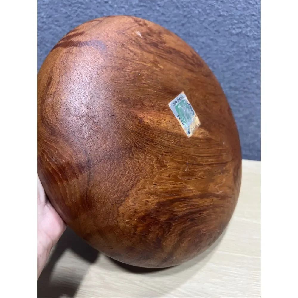 Vintage Good Wood Large Teak Wood Salad Bowl Plus 2 Small Bowls Made In Thailand